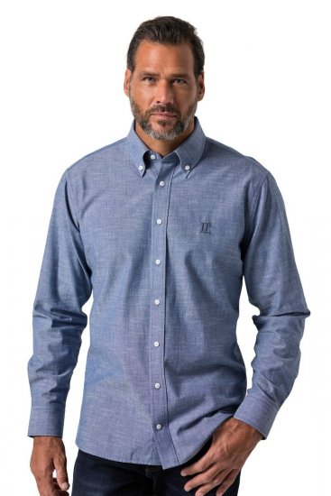 JP1880 850931 Chambray overhemd met lange mouwen Denimblauw TALL - TALL overhemden - TALL overhemden met extra lengte