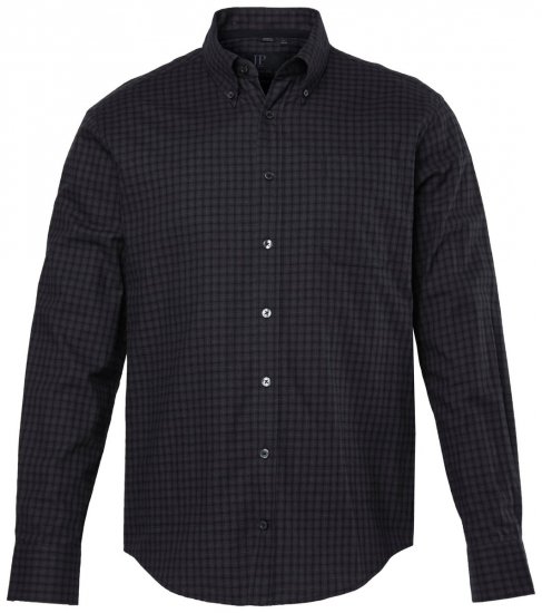JP1880 850950 Geruit flanellen overhemd met lange mouwen Zwart TALL - TALL overhemden - TALL overhemden met extra lengte