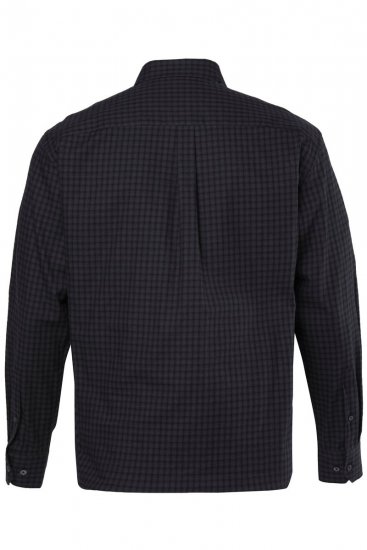 JP1880 850950 Geruit flanellen overhemd met lange mouwen Zwart TALL - TALL overhemden - TALL overhemden met extra lengte