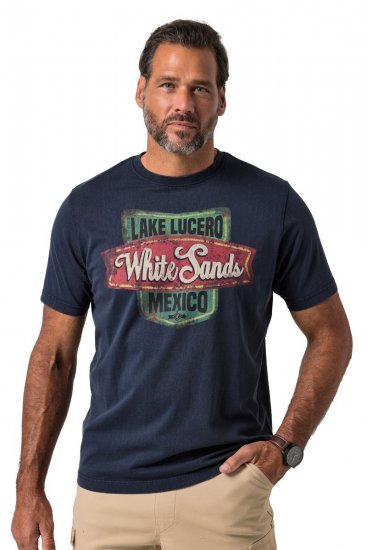 JP1880 850980 T-shirt met print in vintage look Donkerblauw TALL - TALL T-shirts - TALL T-Shirts Heren
