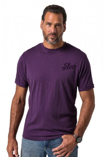 JP1880 850985 T-shirt met borstprint Donkerpaars TALL - TALL T-shirts - TALL T-Shirts Heren