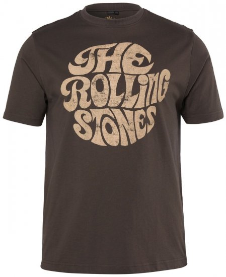 JP1880 851001 Rolling Stones Retro Logo T-shirt Hazelnoot TALL - TALL T-shirts - TALL T-Shirts Heren
