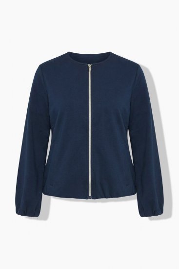 Ulla Popken 851040 Sweatvest met rits Donkerblauw - Sweatshirts - Sweatshirts voor dames in grote maten