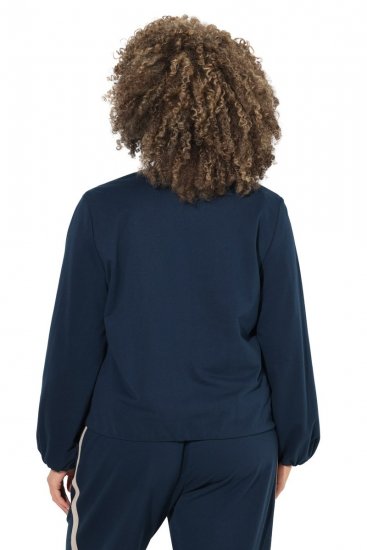 Ulla Popken 851040 Sweatvest met rits Donkerblauw - Sweatshirts - Sweatshirts voor dames in grote maten