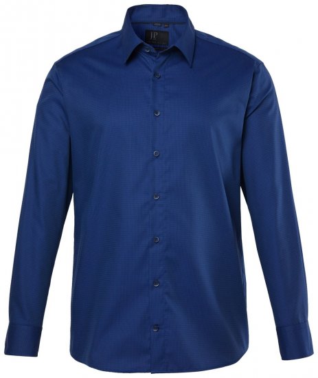 JP1880 851055 Gedessineerd strijkvrij business-overhemd lange mouw Donkerblauw TALL - TALL overhemden - TALL overhemden met extra lengte