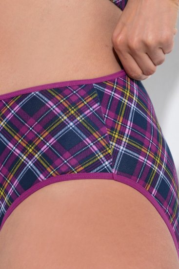Ulla Popken 851070 Geruite slips van biologisch katoen 5-pack Violet - Slips - 
