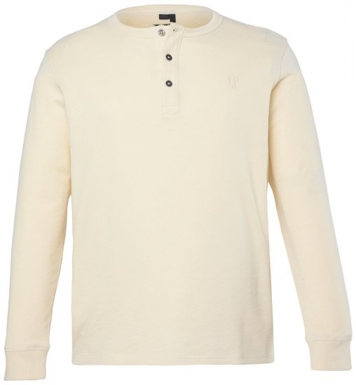 JP1880 851075 Henley-shirt met lange mouwen Zandgrijs TALL - TALL T-shirts - TALL T-Shirts Heren
