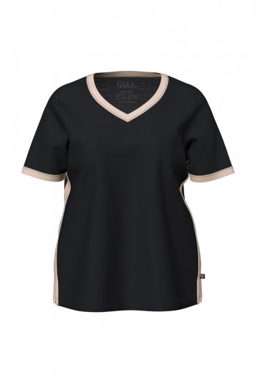 Ulla Popken 851245 Pyjama met strepen Zwart - Pyjama's en Loungewear - 