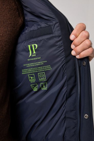 JP1880 851320 Jack met capuchon en warme voering Donkerblauw - Jassen - Grote Maten Herenjassen