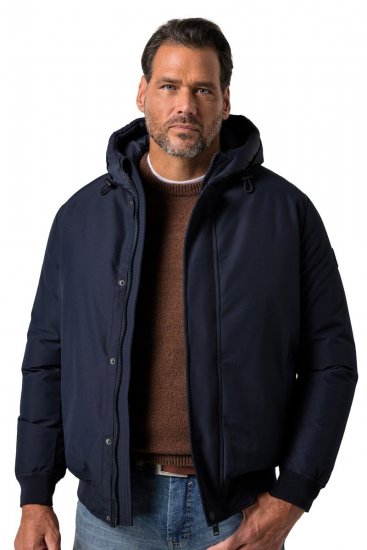 JP1880 851320 Jack met capuchon en warme voering Donkerblauw - Jassen - Grote Maten Herenjassen