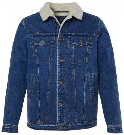 JP1880 851363 Spijkerjack met teddyvoering Denimblauw TALL - TALL jassen - TALL jassen met extra lengte