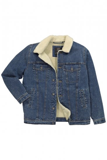 JP1880 851363 Spijkerjas met teddyvoering Denimblauw - Jassen - Grote Maten Herenjassen