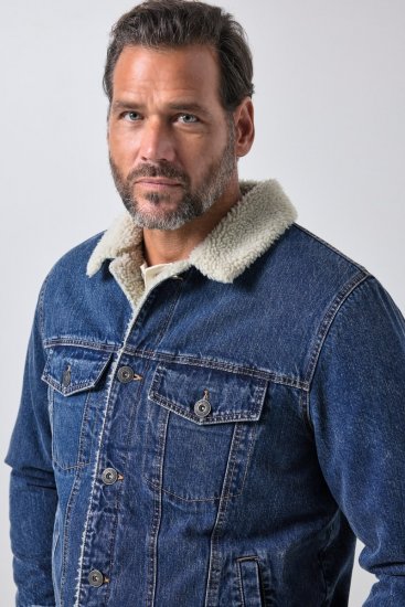 JP1880 851363 Spijkerjack met teddyvoering Denimblauw TALL - TALL jassen - TALL jassen met extra lengte