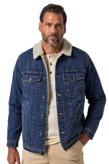 JP1880 851363 Spijkerjack met teddyvoering Denimblauw TALL - TALL jassen - TALL jassen met extra lengte