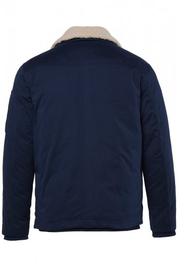 Men+ 369 Jack bellyfit met teddykraag Donkerblauw - Jassen - Grote Maten Herenjassen