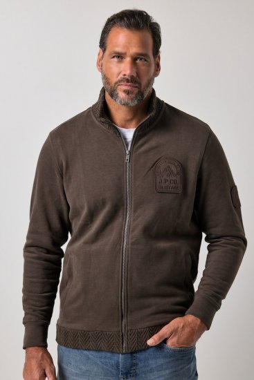 JP1880 851387 Sweatvest met rits Hazelnoot TALL - TALL sweatshirts - TALL sweatshirts en hoodies