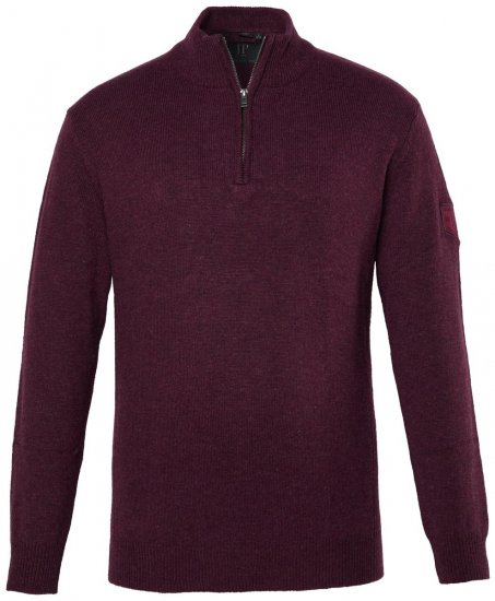 JP1880 851428 Gebreide trui met halve rits Pruim TALL - TALL sweatshirts - TALL sweatshirts en hoodies