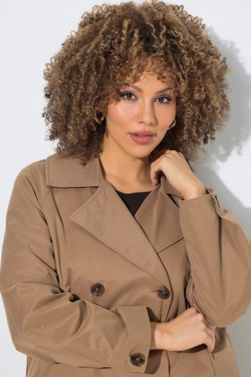 Ulla Popken 851435 Trenchcoat Bruin - Jassen - Jassen in grote maten