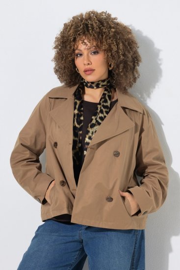 Ulla Popken 851435 Trenchcoat Bruin - Jassen - Jassen in grote maten