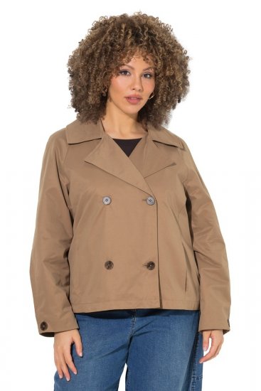 Ulla Popken 851435 Trenchcoat Bruin - Jassen - Jassen in grote maten