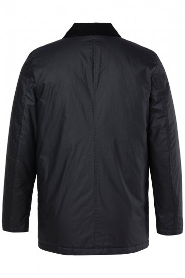 JP1880 851493 Gewaxt jack met corduroy kraag Zwart - Jassen - Grote Maten Herenjassen