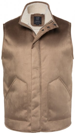 JP1880 851516 Bodywarmer in suèdelook met teddyvoering Beige - Jassen - Grote Maten Herenjassen
