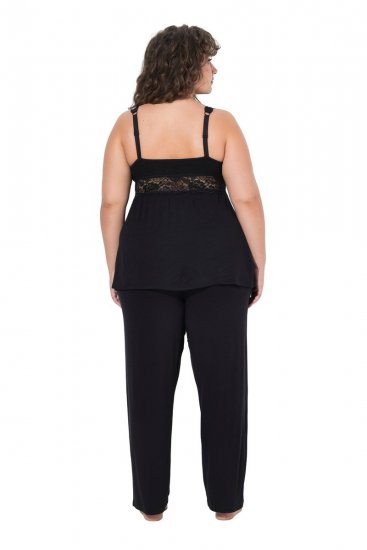 Ulla Popken 851693 Pyjama Zwart - Pyjama's en Loungewear - 