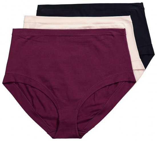 Ulla Popken 851736 Slips met hoge taille 3-pack Zwart - Slips - 