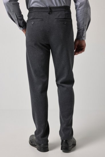 JP1880 Naples Flexnamic Jersey broek Donkergrijs gemêleerd - Pakken - Grote Maten Kostuum Heren