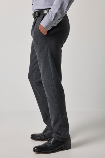 JP1880 Naples Flexnamic Jersey broek Donkergrijs gemêleerd - Pakken - Grote Maten Kostuum Heren