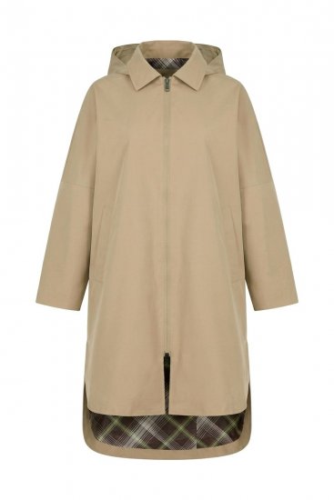 Ulla Popken 851764 Oversized jas met afneembare capuchon Zand - Jassen - Jassen in grote maten