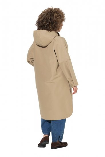 Ulla Popken 851764 Oversized jas met afneembare capuchon Zand - Jassen - Jassen in grote maten