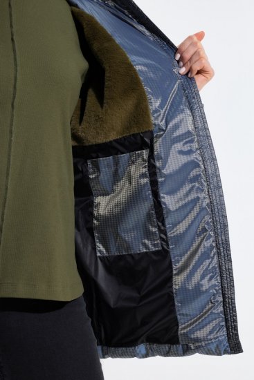 Ulla Popken 851790 Gewatteerd jack Denimblauw - Jassen - Damesjassen in grote maten