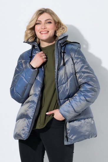 Ulla Popken 851790 Gewatteerd jack Denimblauw - Jassen - Damesjassen in grote maten