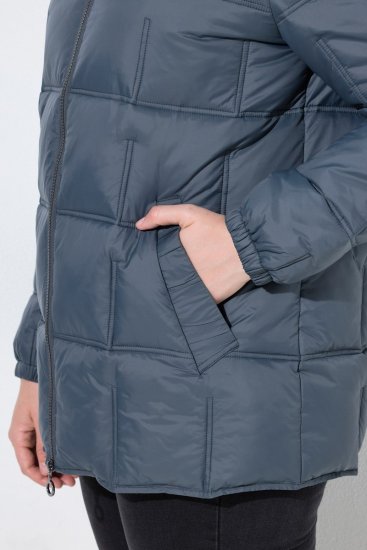 Ulla Popken 851791 Gewatteerd jack Donkerblauw - Jassen - Damesjassen in grote maten