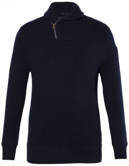 JP1880 851795 Gebreide trui met sjaalkraag Donkerblauw TALL - TALL sweatshirts - TALL sweatshirts en hoodies