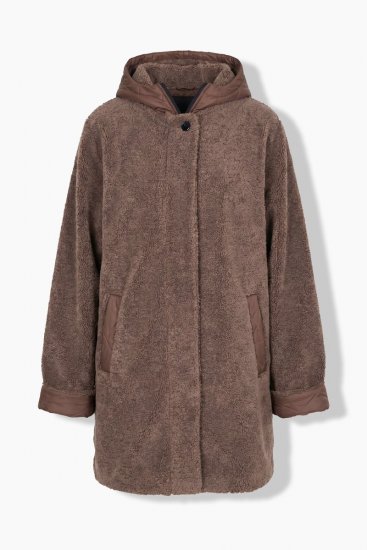 Ulla Popken 851809 Teddy jack Lichtbruin - Jassen - Damesjassen in grote maten