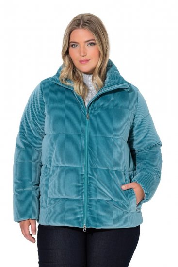 Ulla Popken 851819 Corduroy jack Grijs - Jassen - Damesjassen in grote maten