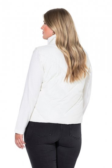 Ulla Popken 851833 Gewatteerd vest met opstaande kraag Gebroken wit - Bodywarmers - 