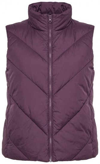 Ulla Popken 851833 Gewatteerd vest met opstaande kraag Bruin - Bodywarmers - 