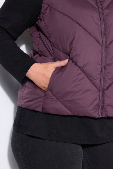 Ulla Popken 851833 Gewatteerd vest met opstaande kraag Bruin - Bodywarmers - 