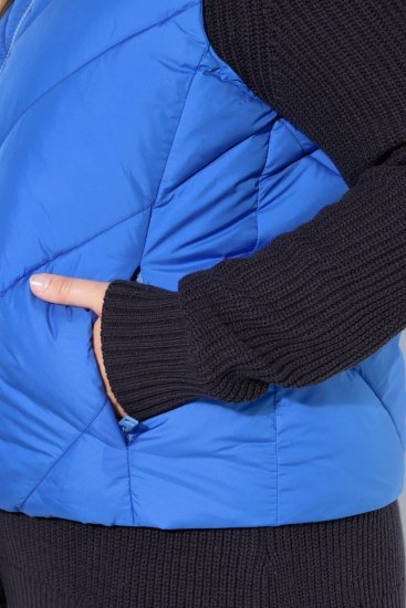 Ulla Popken 851833 Gewatteerd vest met opstaande kraag Blauw - Bodywarmers - 