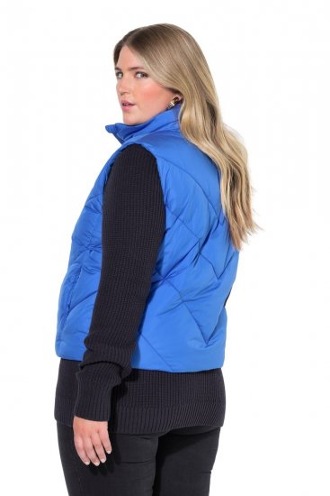Ulla Popken 851833 Gewatteerd vest met opstaande kraag Blauw - Bodywarmers - 