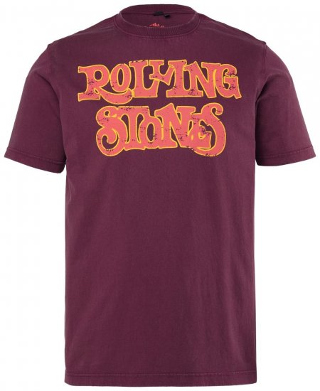 JP1880 851910 Rolling Stones Vintage Logo T-shirt Aubergine - Band T-shirts - Band T-shirts in grote maten