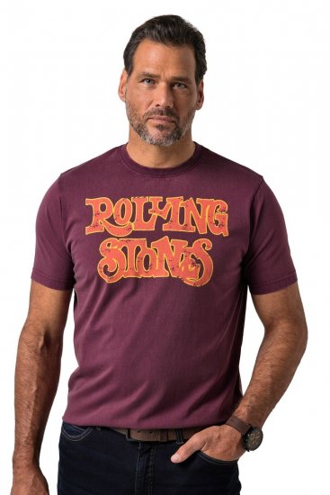 JP1880 851910 Rolling Stones Vintage Logo T-shirt Aubergine - Band T-shirts - Band T-shirts in grote maten