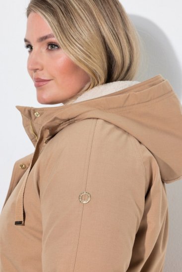 Ulla Popken 852028 Parka Beige - Jassen - Jassen in grote maten