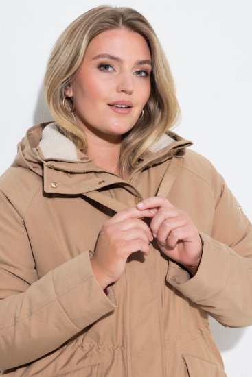 Ulla Popken 852028 Parka Beige - Jassen - Jassen in grote maten
