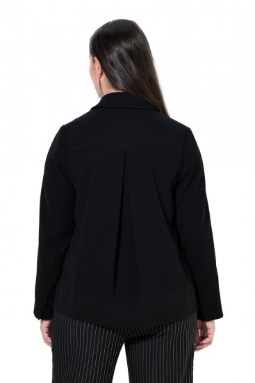 Ulla Popken 852167 Blazer met overhemdkraag Zwart - Blazers - Blazers in grote maten voor dames