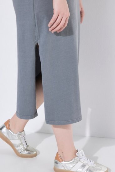 Ulla Popken 852218 Midi-jurk met korte mouwen Grijs - Midi jurken - Midi jurken in grote maten