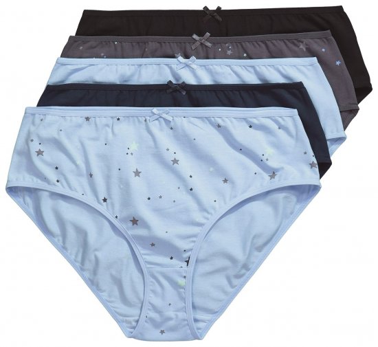 Ulla Popken 852258 Slips 5-pack Antraciet - Slips - 